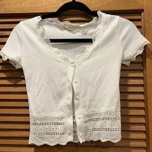 Button front crop top